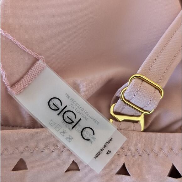 GIGI C Nude Pink Athletic Bikini Cut Out Sport Bra Top, size XS - Picture 4 of 6